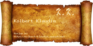 Kolbert Klaudia névjegykártya