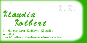 klaudia kolbert business card